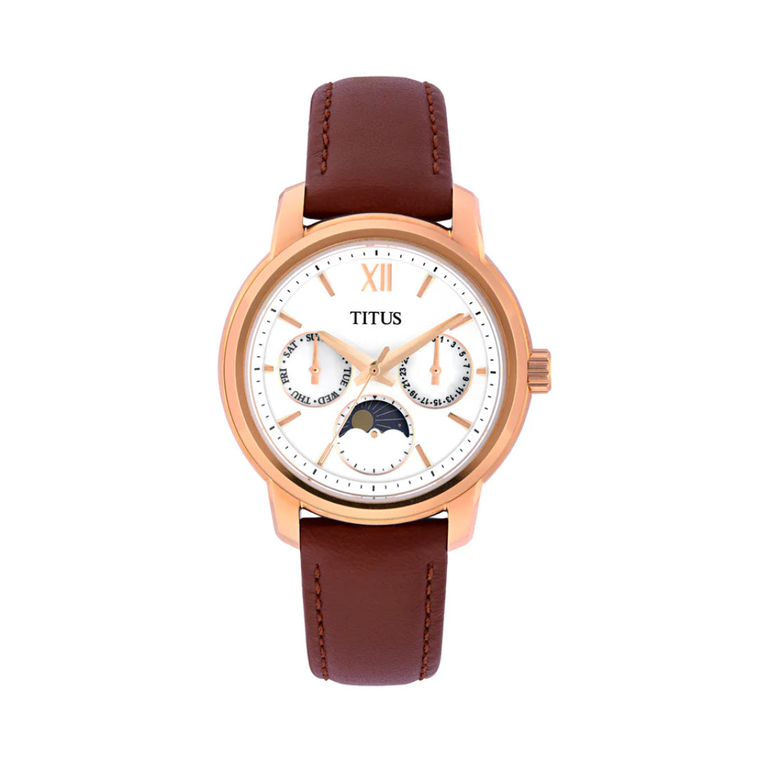 [WOMEN] Devot Multi-Function with Day Night Indicator Quartz Leather Watch [W06-03263-004]