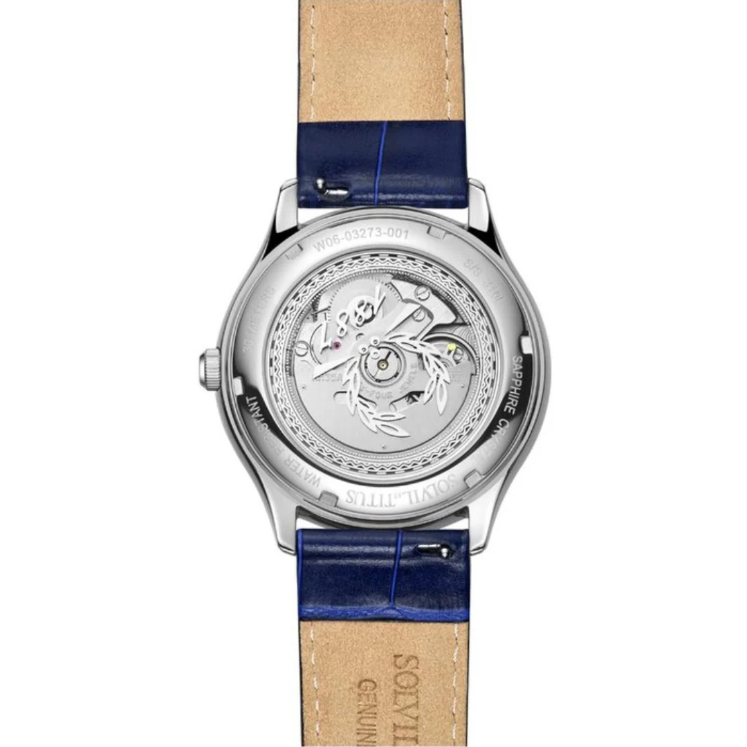[MEN] Exquisite 3 Hands Date Automatic Leather Watch [W06-03273-001]