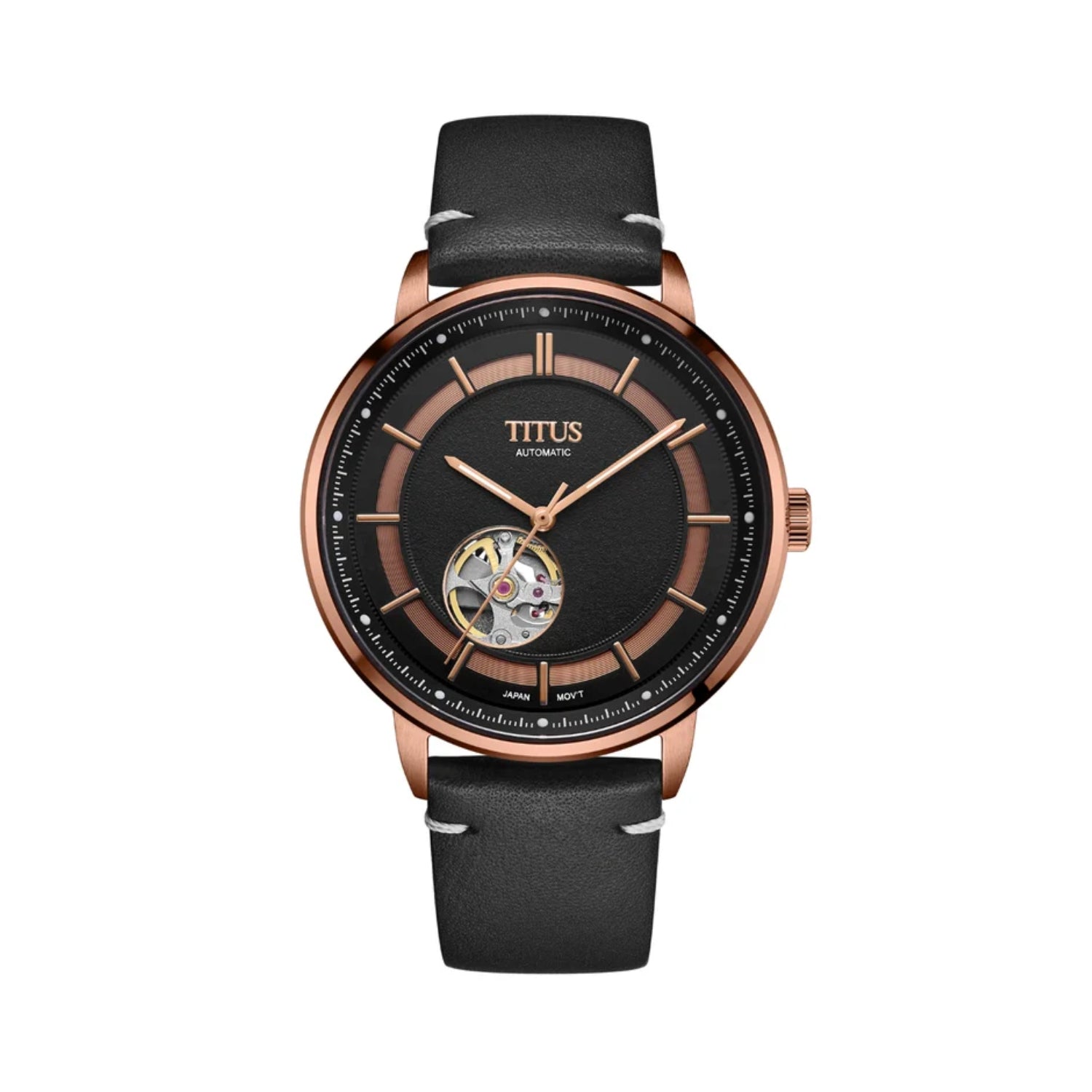 [MEN] Enlight 3 Hands Mechanical Leather Watch [W06-03277-011]