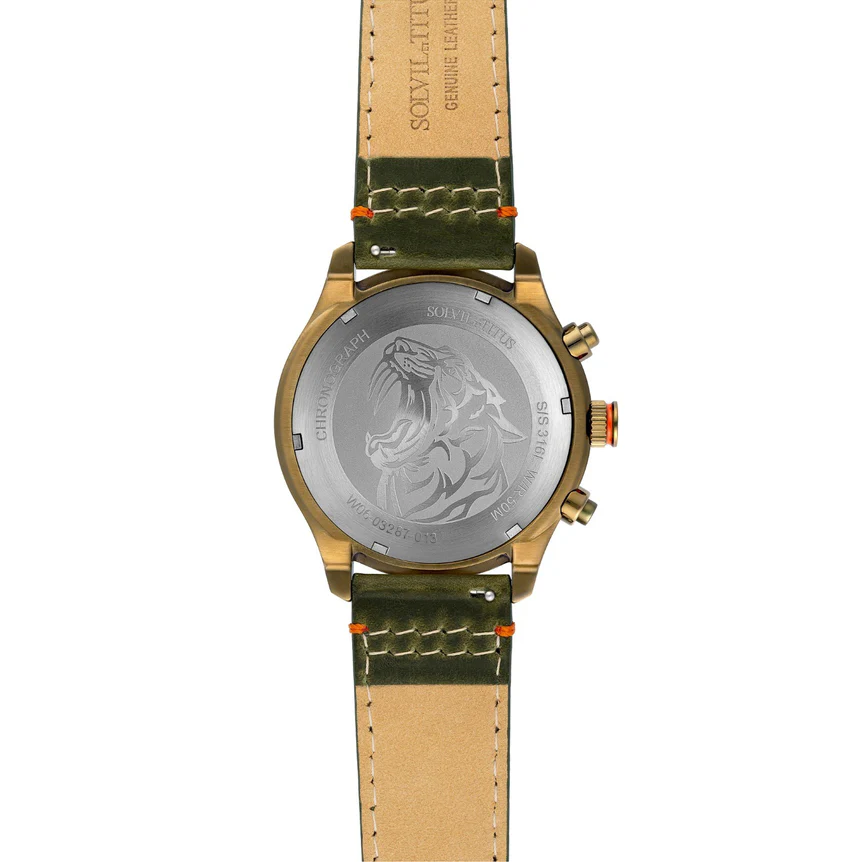 [MEN] Saber Chronograph Quartz Leather Watch [W06-03287-013]