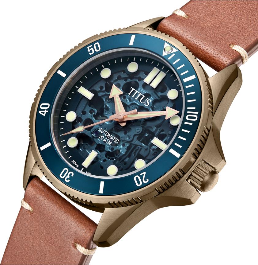 [MEN] Valor 3 Hands Automatic Leather Watch [W06-03296-006]
