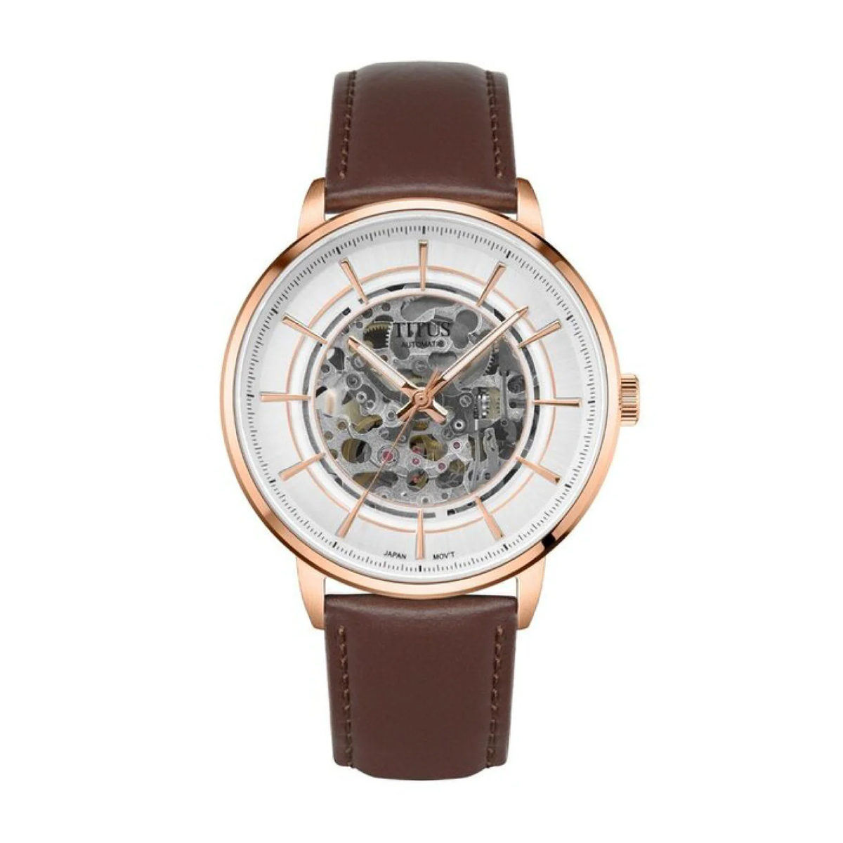 [MEN] Enlight 3 Hands Automatic Leather Watch [W06-03305-005]