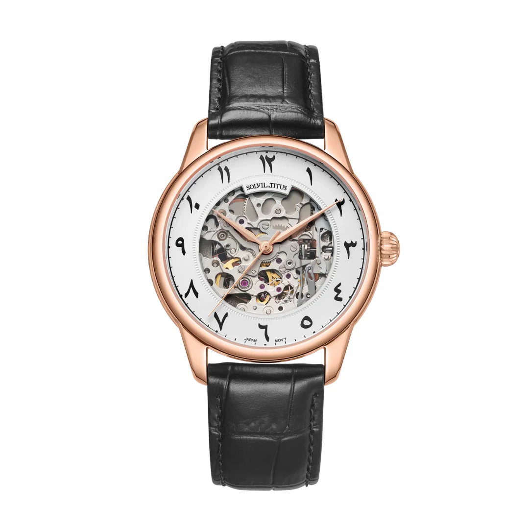 [MEN] Jawi Series Classic 3 Hands Automatic Leather Watch [W06-03309-001]