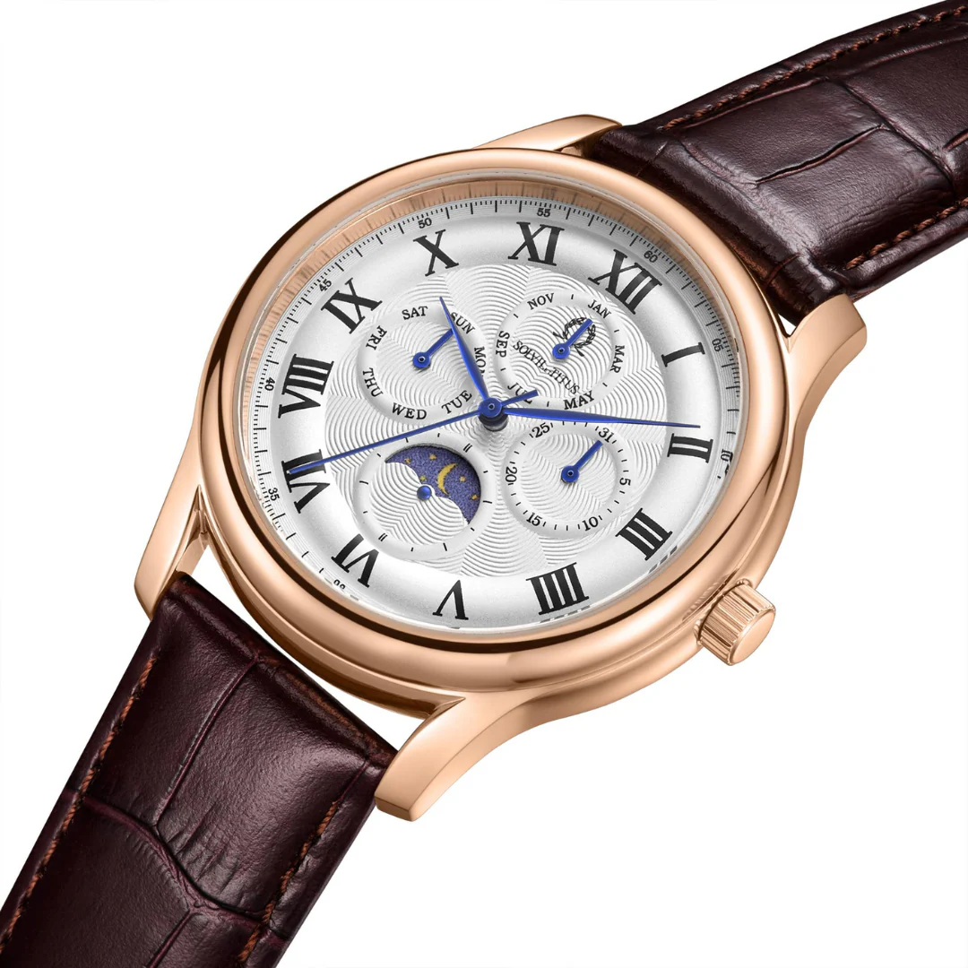 [MEN] Classicist Multi-Function with Day Night Indicator Quartz Leather Watch [W06-03322-003]
