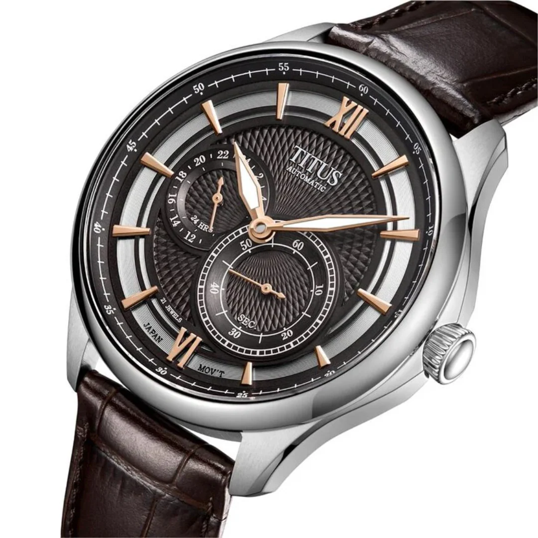 [MEN] Classic Multi-Function Automatic Leather Watch [W06-03332-003]