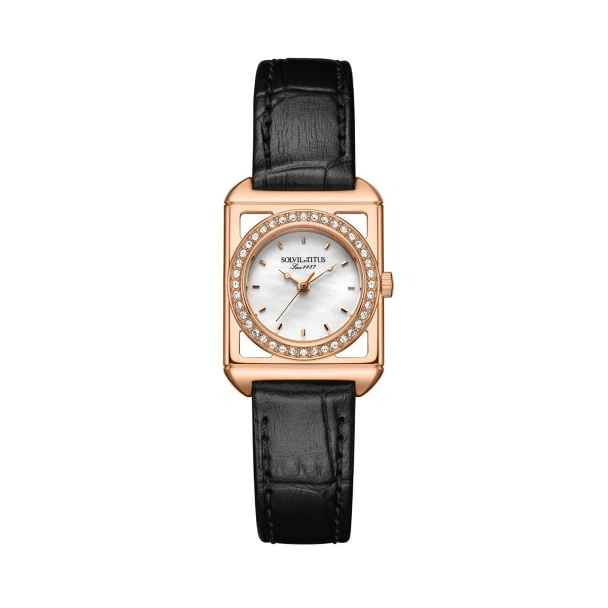 [WOMEN] The Letter 3 Hands Quartz Leather Watch [W06-03344-002]