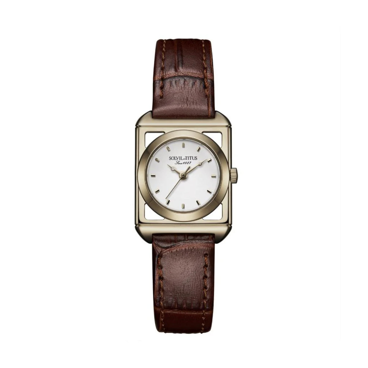 [WOMEN] The Letter 3 Hands Quartz Leather Watch [W06-03345-001]