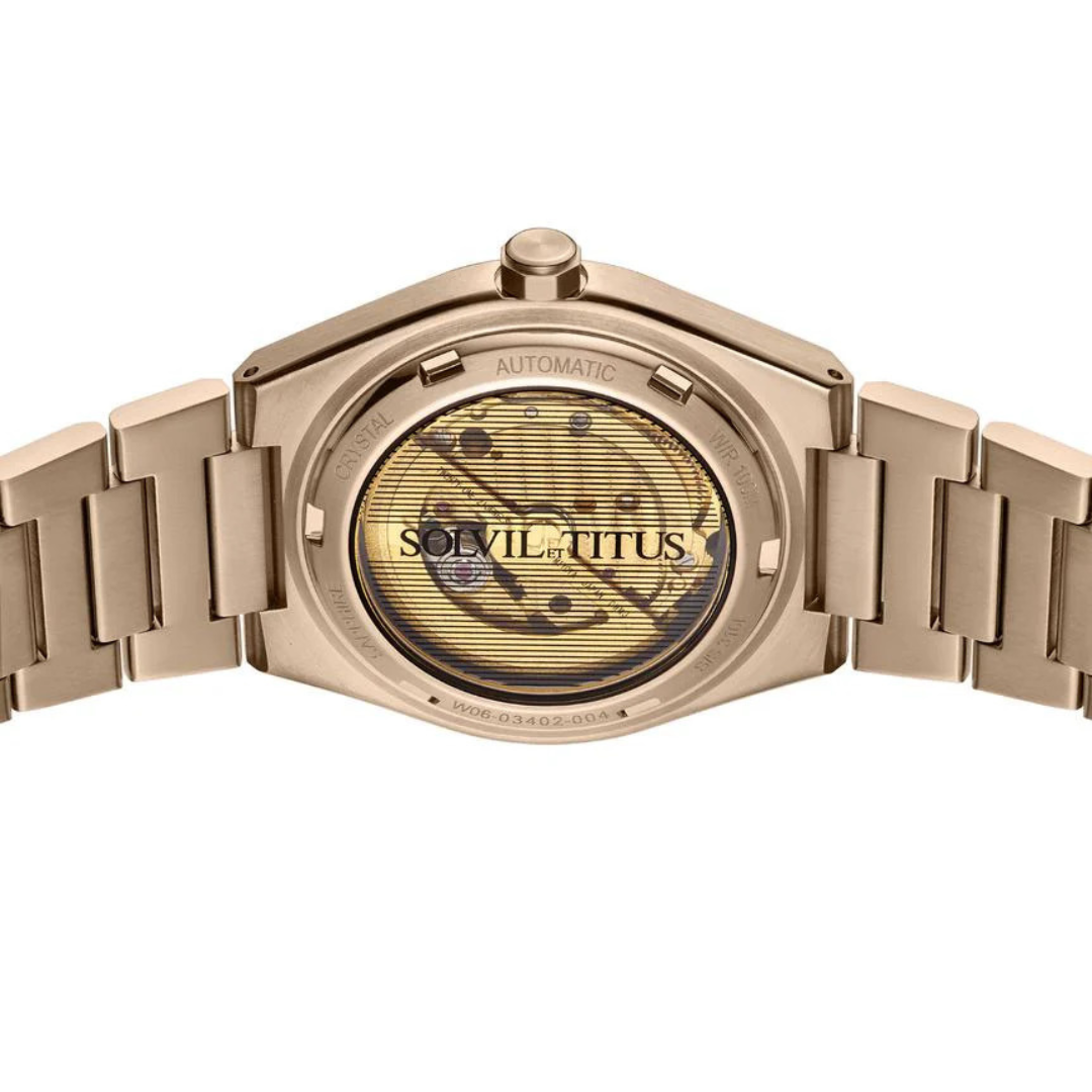 [MEN] Vinyl 3 Hands Mechanical Stainless Steel Watch [W06-03402-004]