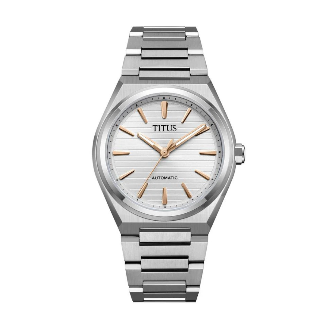 [MEN] Vinyl 3 Hands Mechanical Stainless Steel Watch [W06-03402-006]