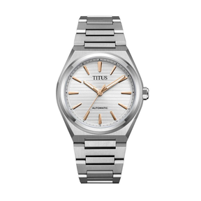 [MEN] Vinyl 3 Hands Mechanical Stainless Steel Watch [W06-03402-006]