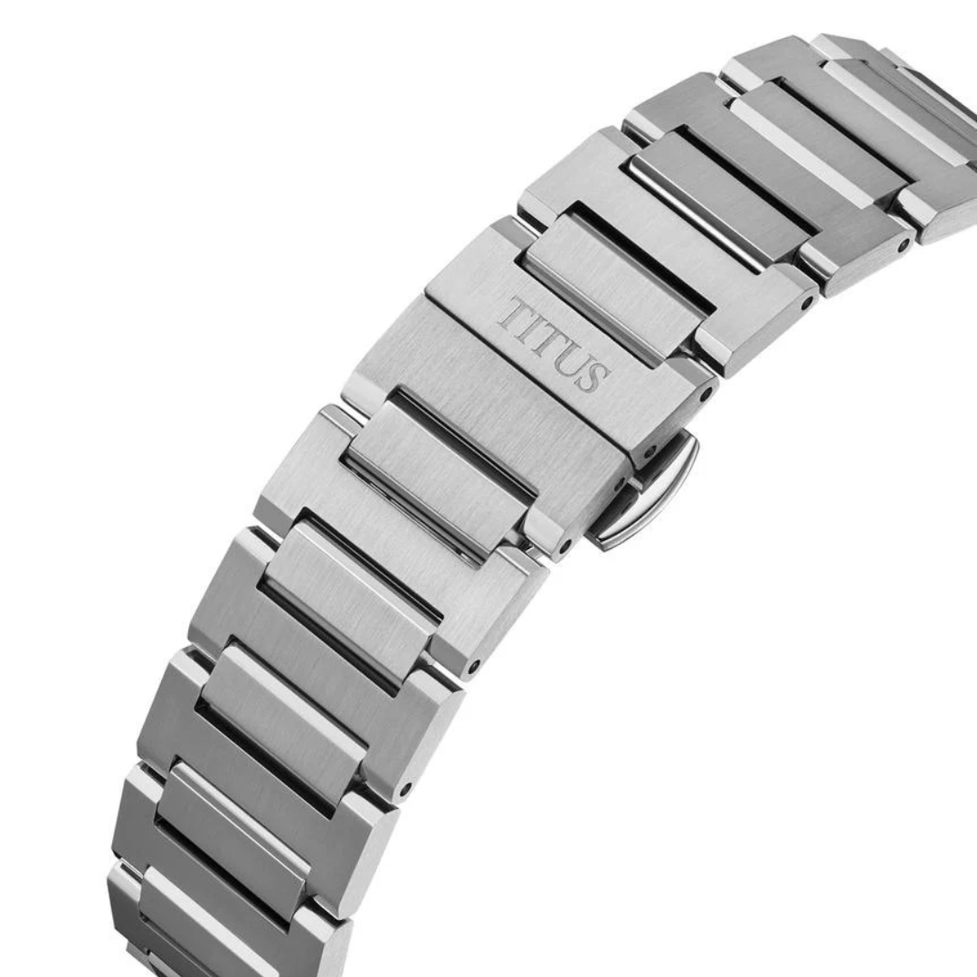 [MEN] Vinyl 3 Hands Mechanical Stainless Steel Watch [W06-03402-006]