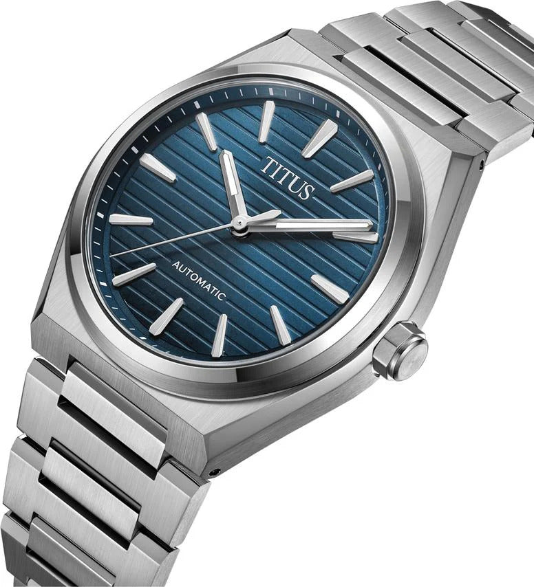 [MEN] Vinyl 3 Hands Mechanical Stainless Steel Watch [W06-03402-007]