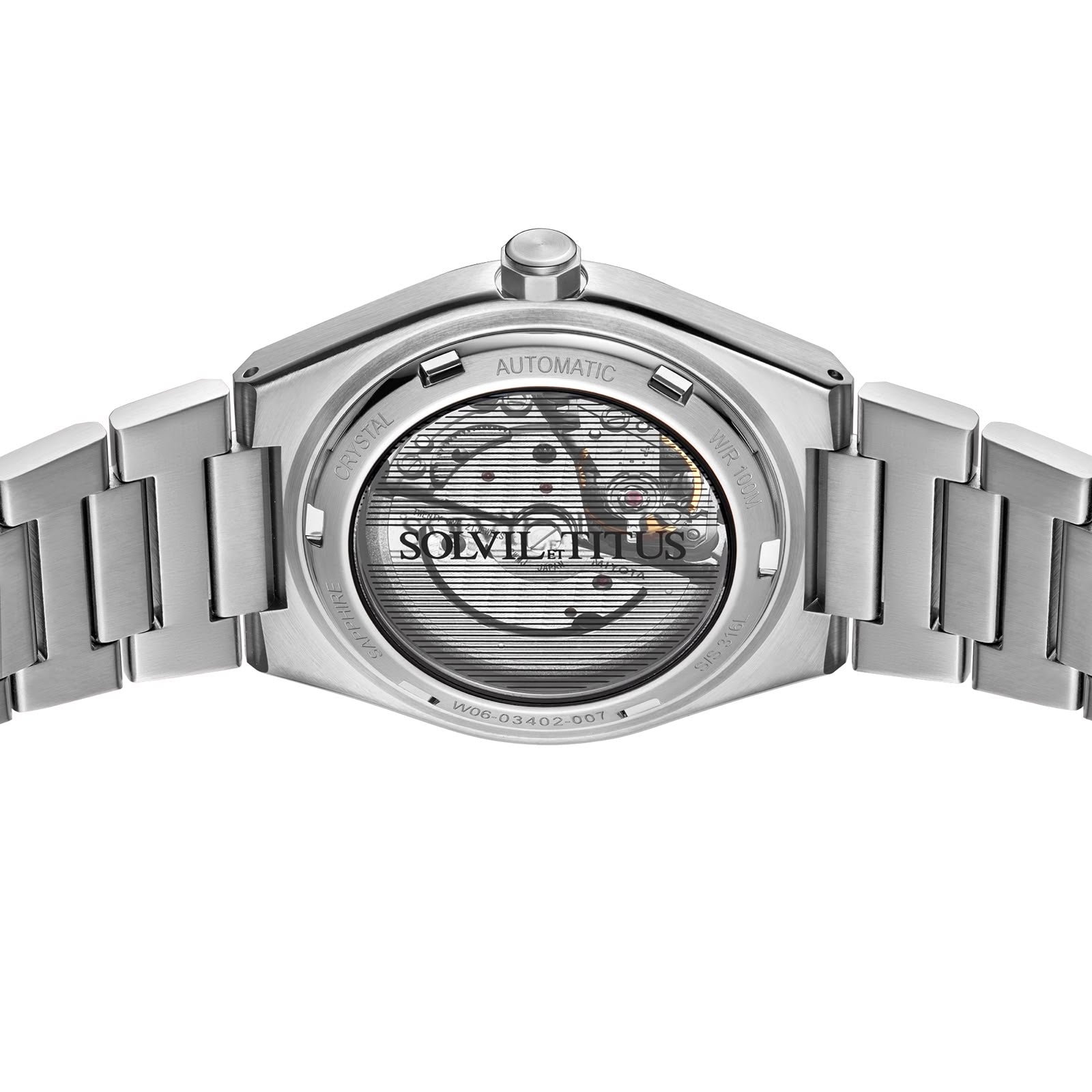 [MEN] Vinyl 3 Hands Mechanical Stainless Steel Watch [W06-03402-007]