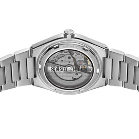 [MEN] Vinyl 3 Hands Mechanical Stainless Steel Watch [W06-03402-007]