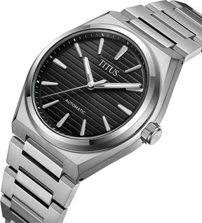 [MEN] Vinyl 3 Hands Mechanical Stainless Steel Watch [W06-03402-008]