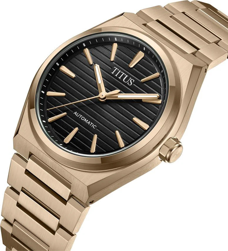 [MEN] Vinyl 3 Hands Mechanical Stainless Steel Watch [W06-03402-009]
