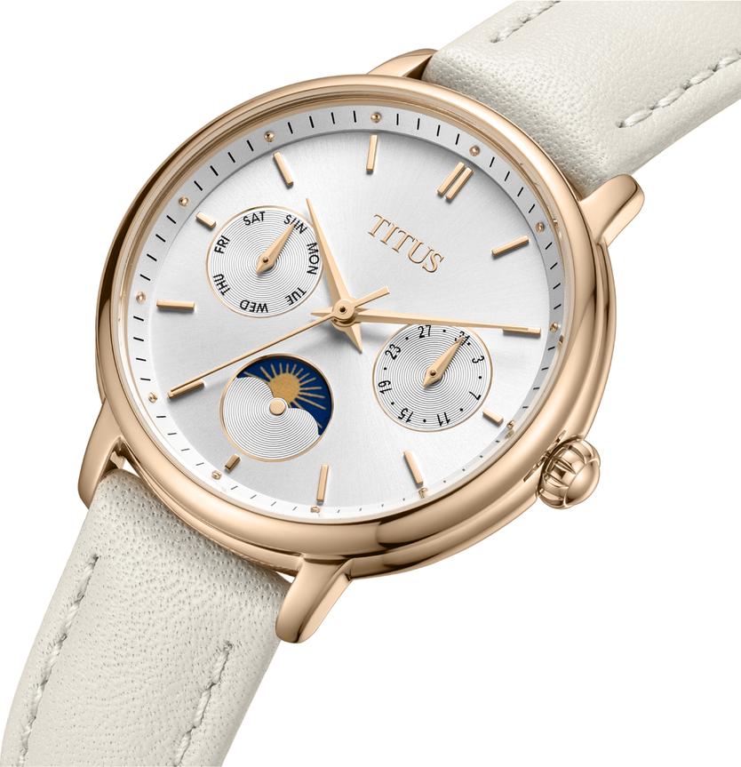 [WOMEN] Fashionista Multi-Function Day & Night Quartz Leather Watch [W06-03404-008]