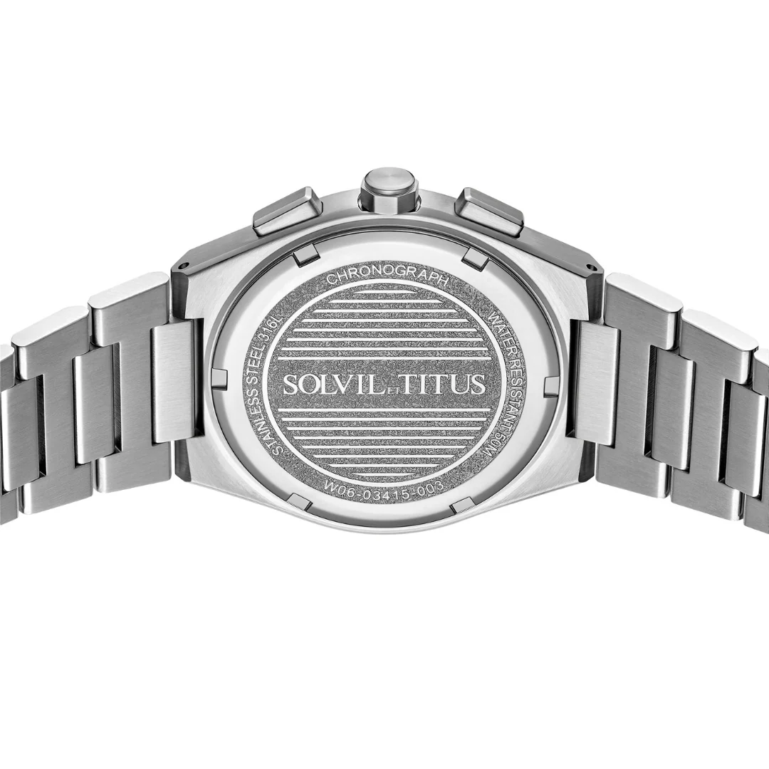 [MEN] Vinyl Chronograph Quartz Stainless Steel Watch [W06-03415-003]