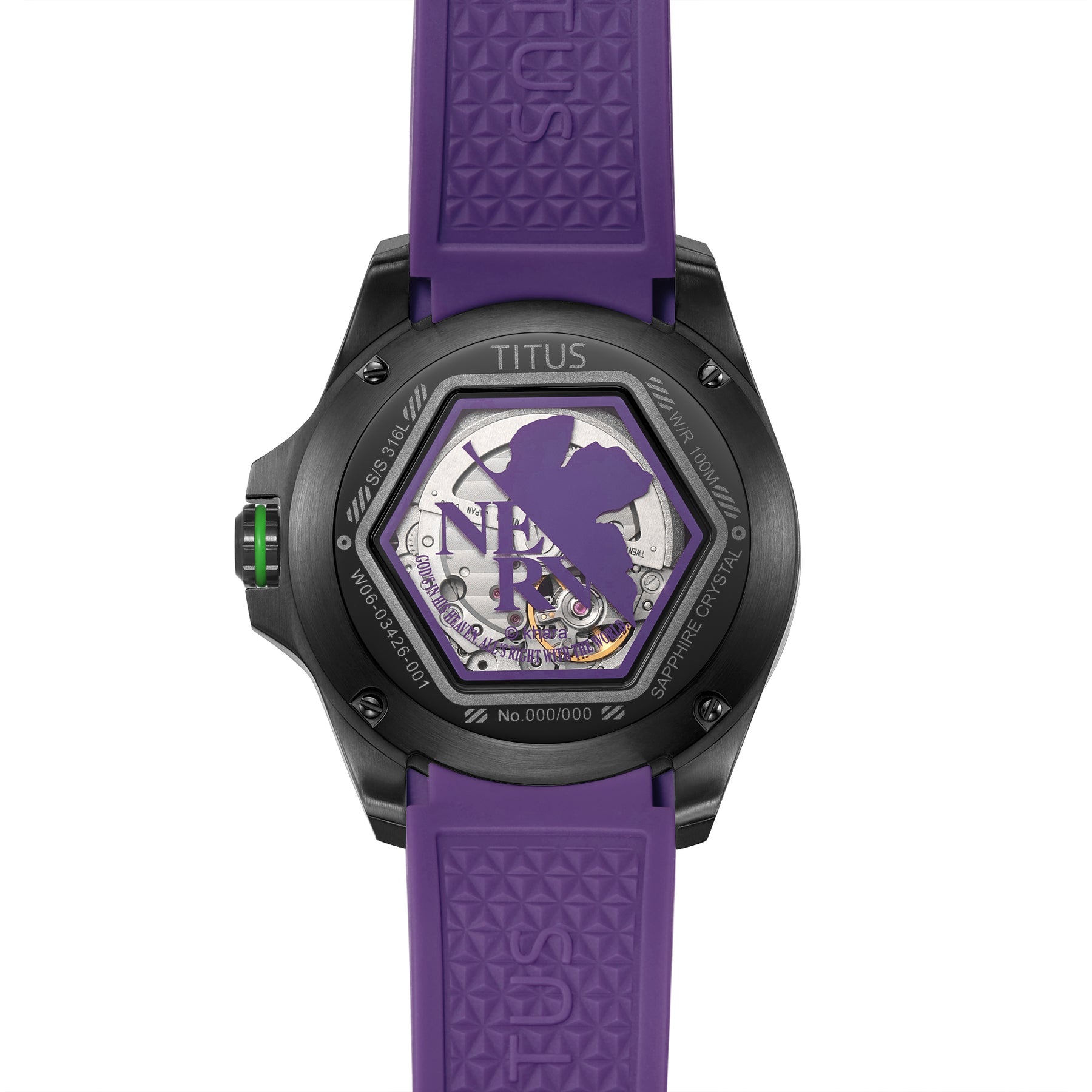 Solvil et Titus x Evangelion "EVA-01" Quest Collection Limited Edition Multi-Function Automatic Silicone Watch [W06-03426-001]