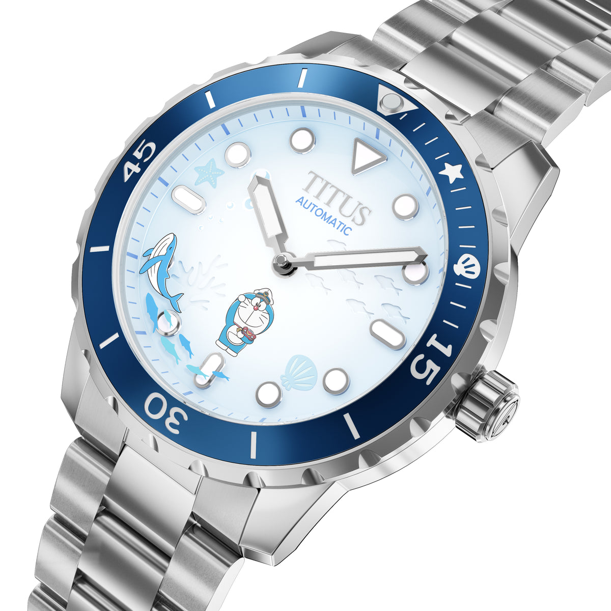 Solvil et Titus Doraemon 3 Hands Automatic Stainless Steel Watch [W06-03432-001]
