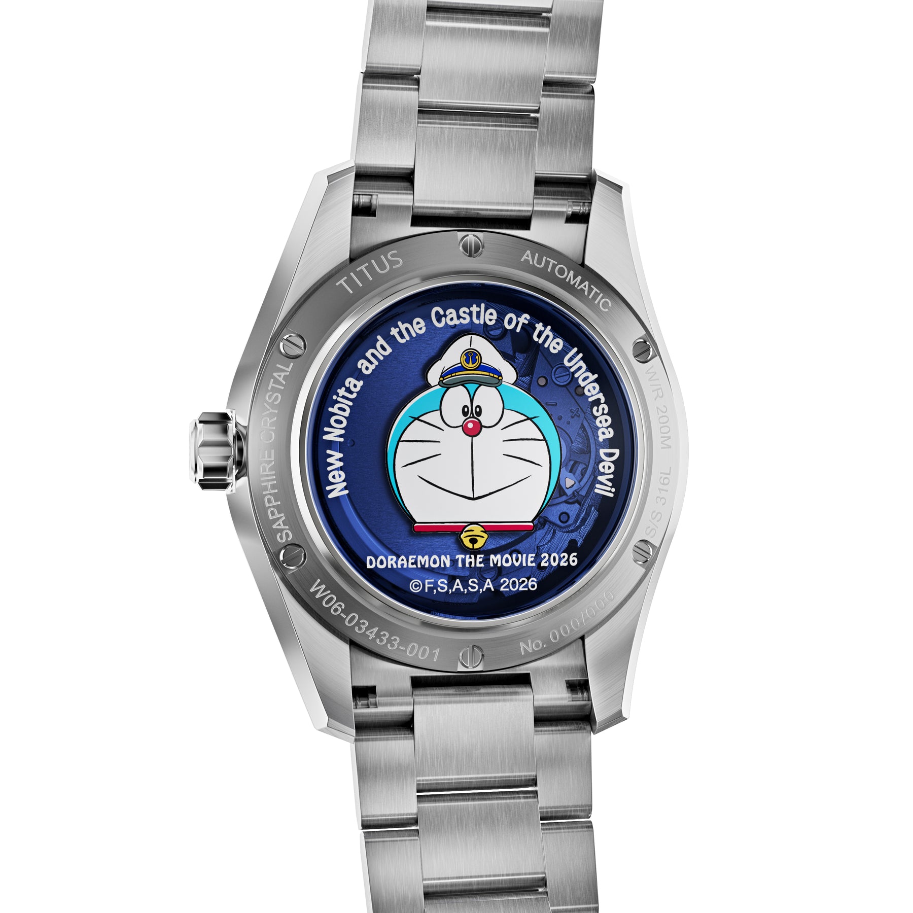 Solvil et Titus Doraemon 3 Hands Date Automatic Stainless Steel Watch [W06-03433-001]