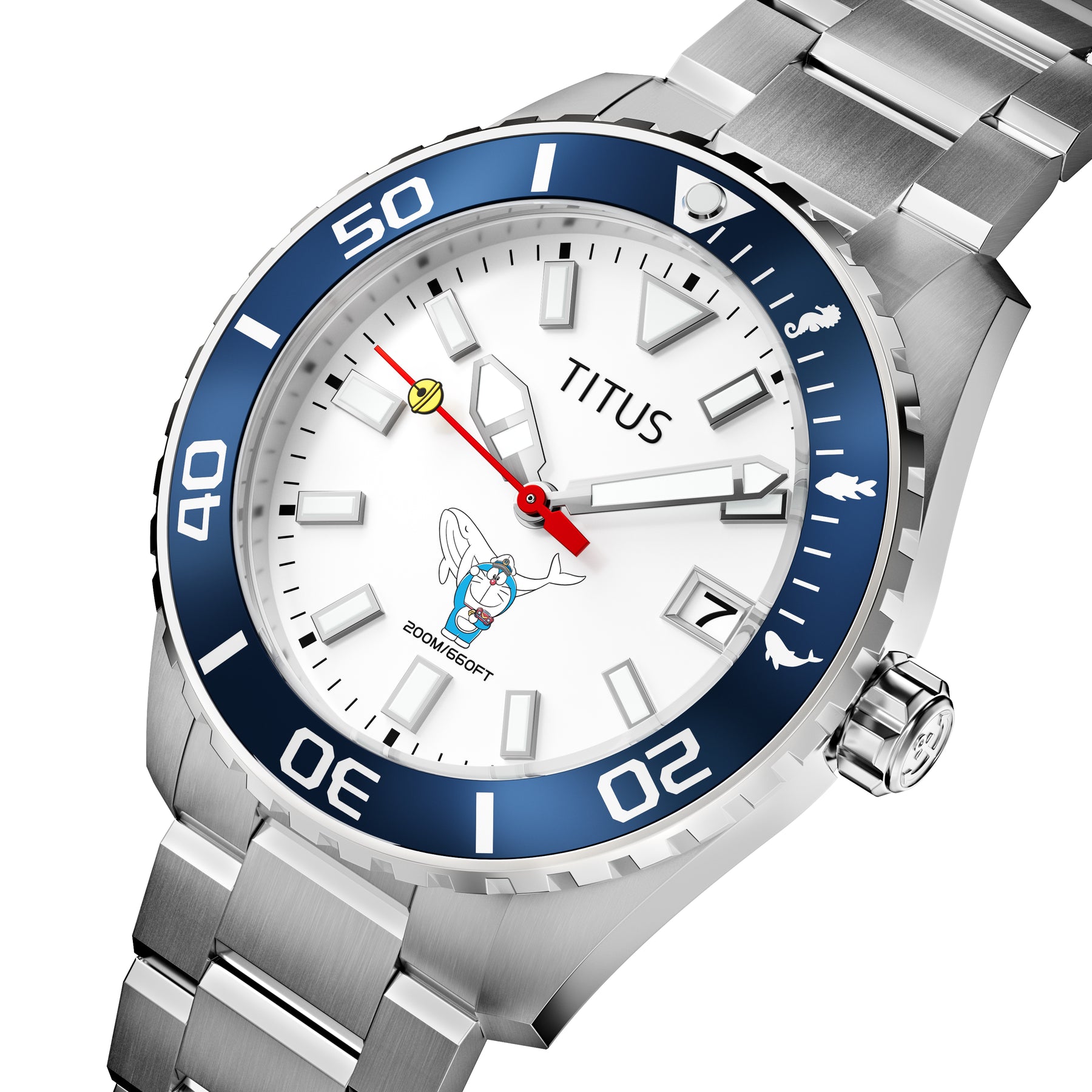 Solvil et Titus Doraemon 3 Hands Date Automatic Stainless Steel Watch [W06-03433-001]