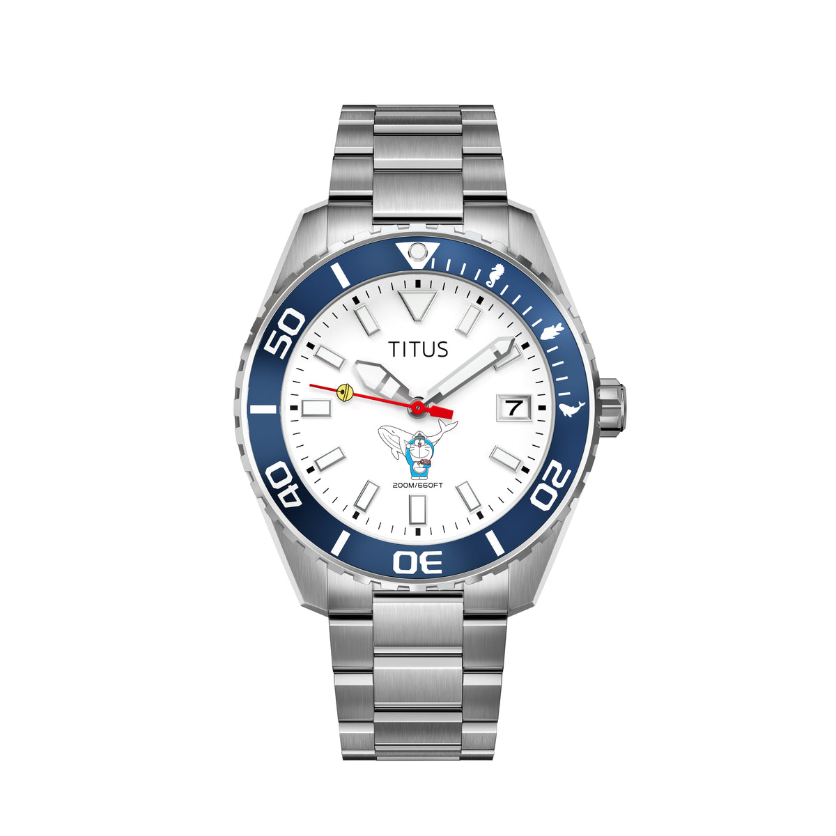 Solvil et Titus Doraemon 3 Hands Date Automatic Stainless Steel Watch [W06-03433-001]
