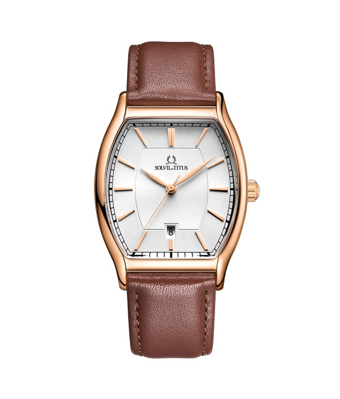[MEN] Barista 3 Hands Date Quartz Leather Watch [W06-02824-008]