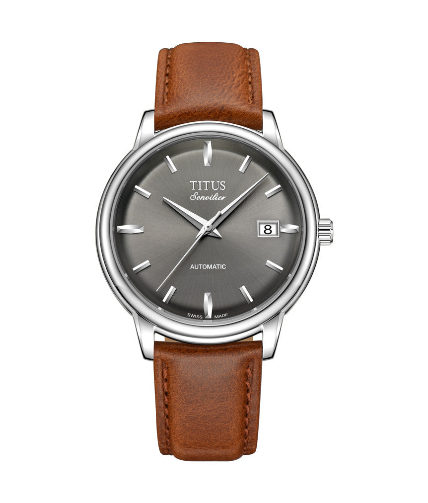 [MEN] Sonvilier 3 Hands Date Automatic Leather Watch [W06-02939-006]