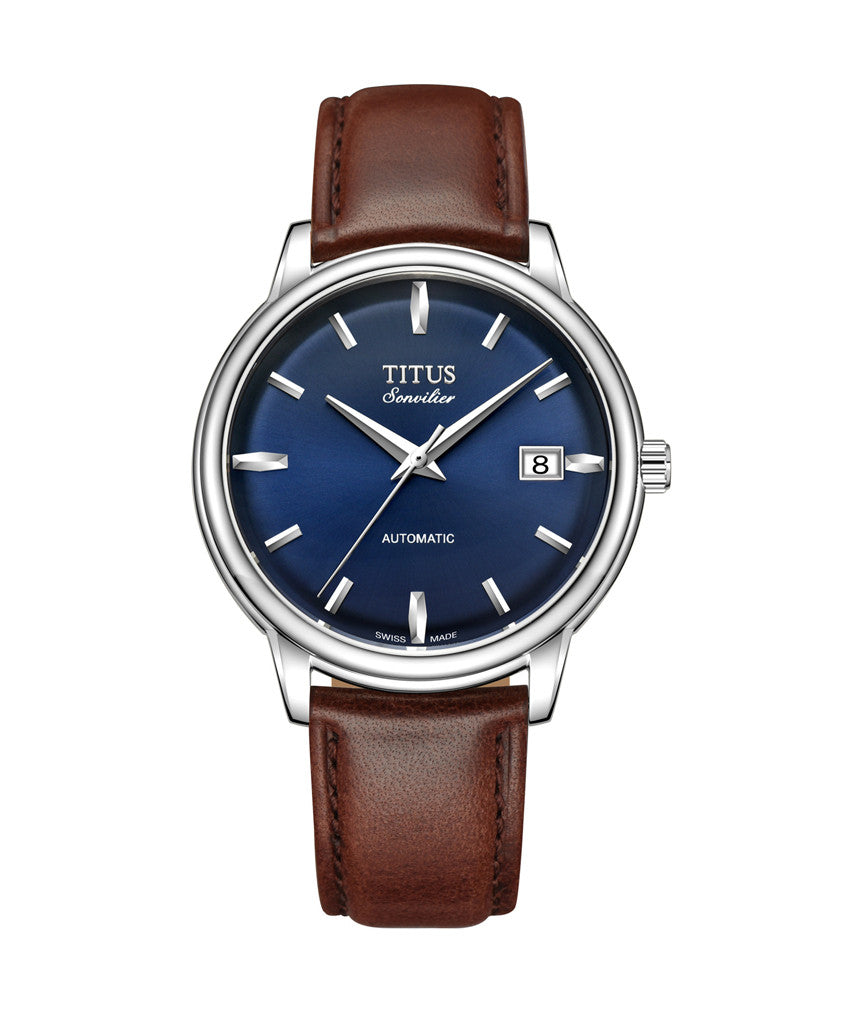 [MEN] Sonvilier 3 Hands Date Automatic Leather Watch [W06-02939-007]