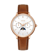 [WOMEN] Fashionista Multi-Function with Day Night Indicator Quartz Leather Watch [W06-03071-009]