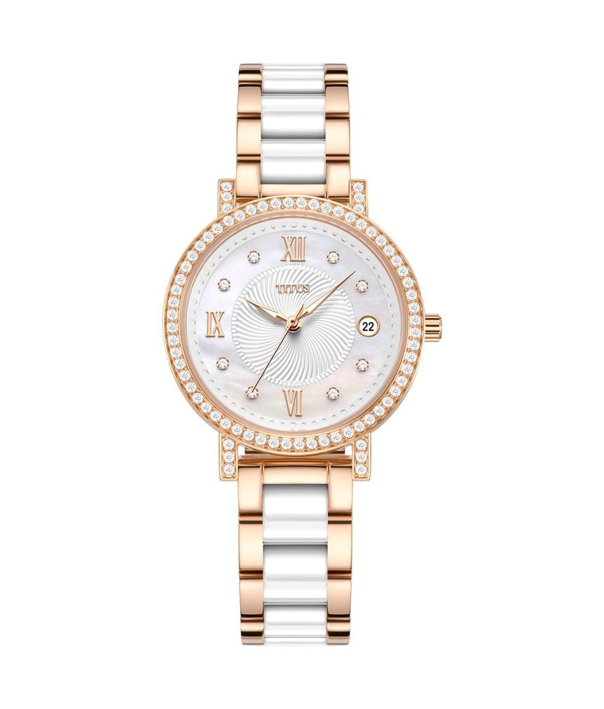 [WOMEN] Chandelier 3 Hands Date Quartz Stainless Steel With Ceramic Watch [W06-03191-002]