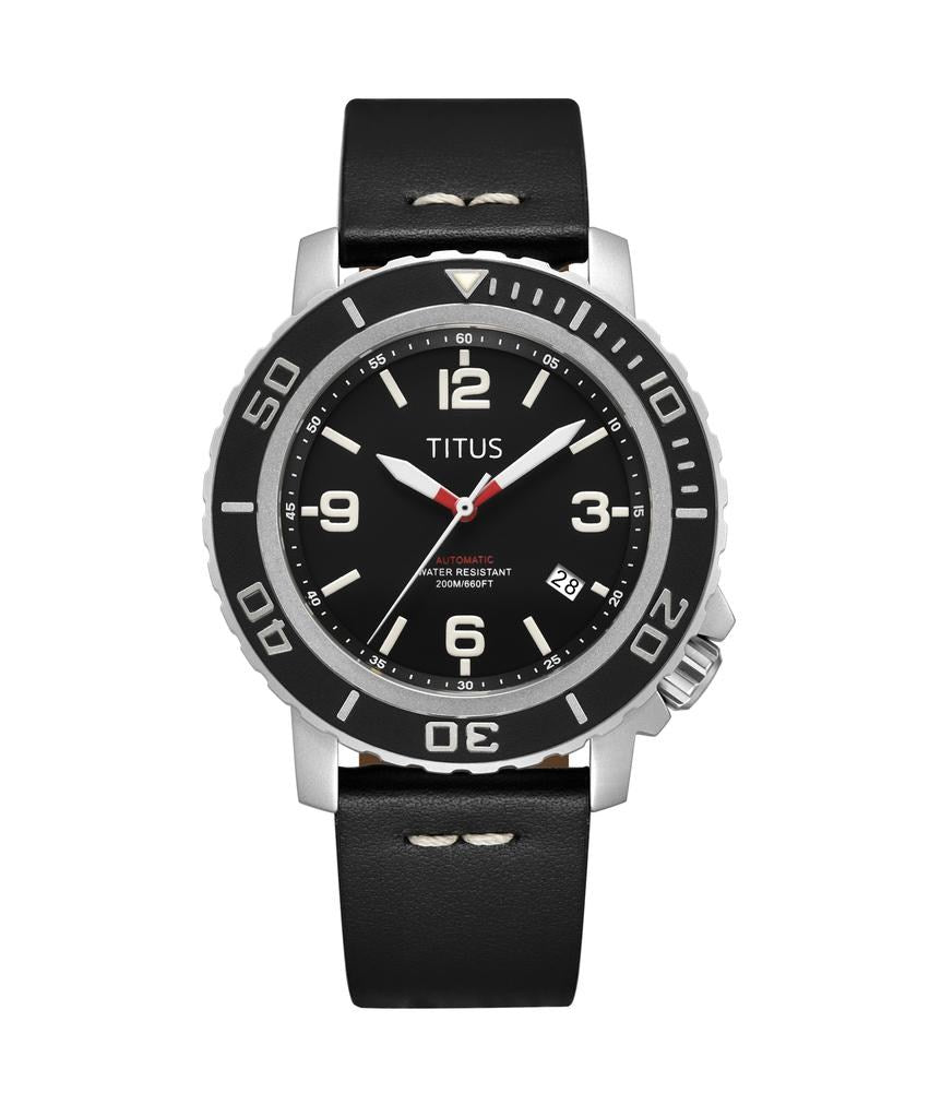 [MEN] The Cape 3 Hands Date Automatic Leather Watch [W06-03227-003]