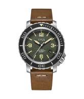 [MEN] The Cape 3 Hands Date Automatic Leather Watch [W06-03227-004]