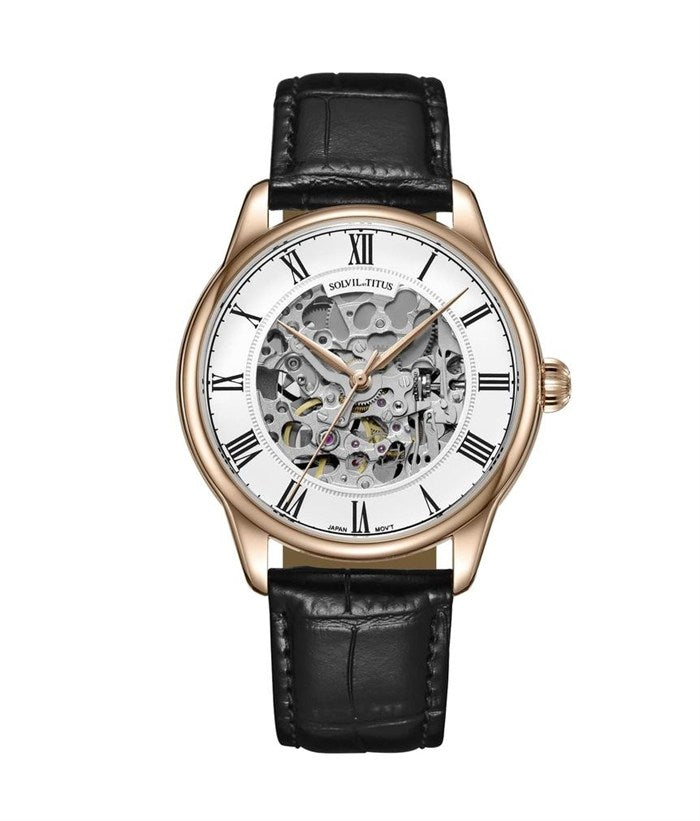 [MEN] Enlight 3 Hands Automatic Leather Watch [W06-03234-003]