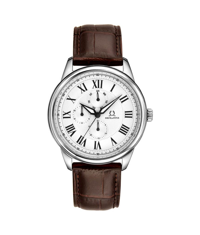 [MEN] Classicist Multi-Function Quartz Leather Watch [W06-03246-001]