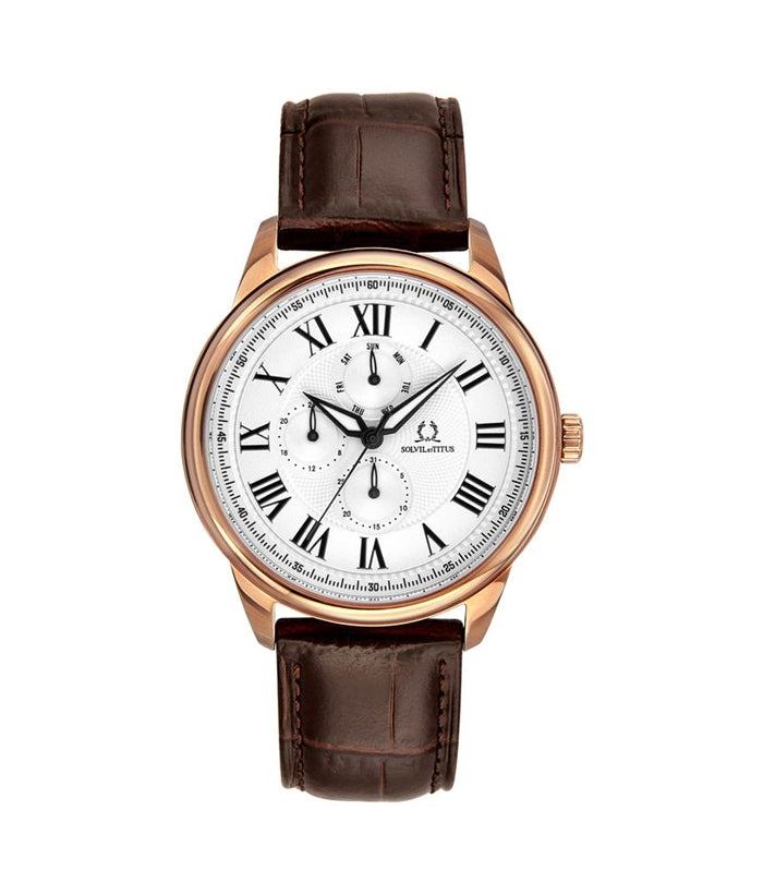 [MEN] Classicist Multi-Function Quartz Leather Watch [W06-03246-002]