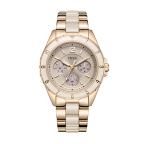 [WOMEN] Perse Multi-Function Quartz Stainless Steel With Ceramic Watch [W06-03248-006]