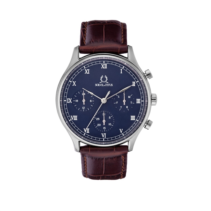 [MEN] Classicist Multi-Function Quartz Leather Watch [W06-03256-002]