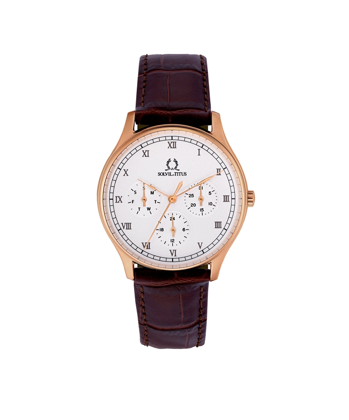 [WOMEN] Classicist Multi-Function Quartz Leather Watch [W06-03257-002]