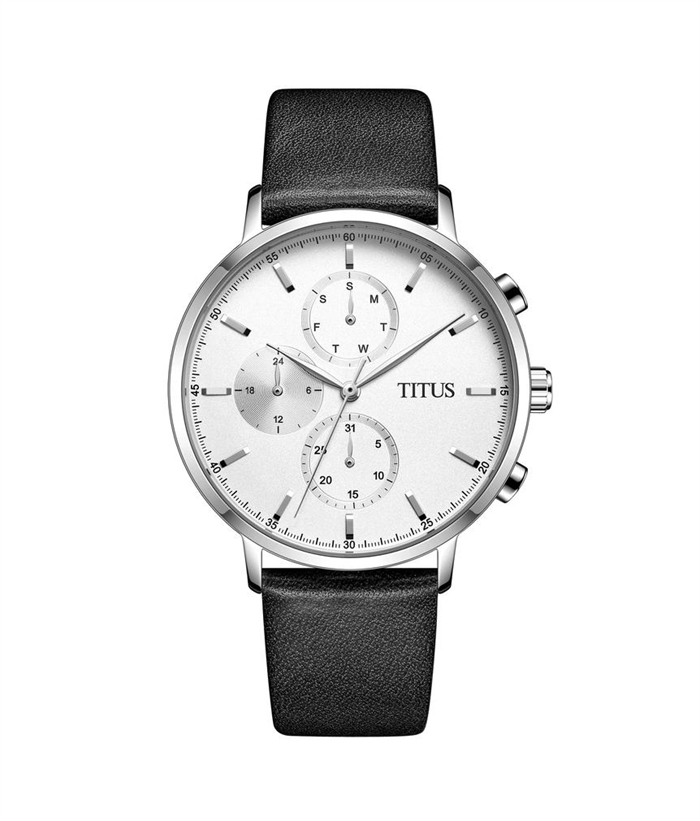 [MEN] Interlude Multi-Function Quartz Leather Watch [W06-03258-001]