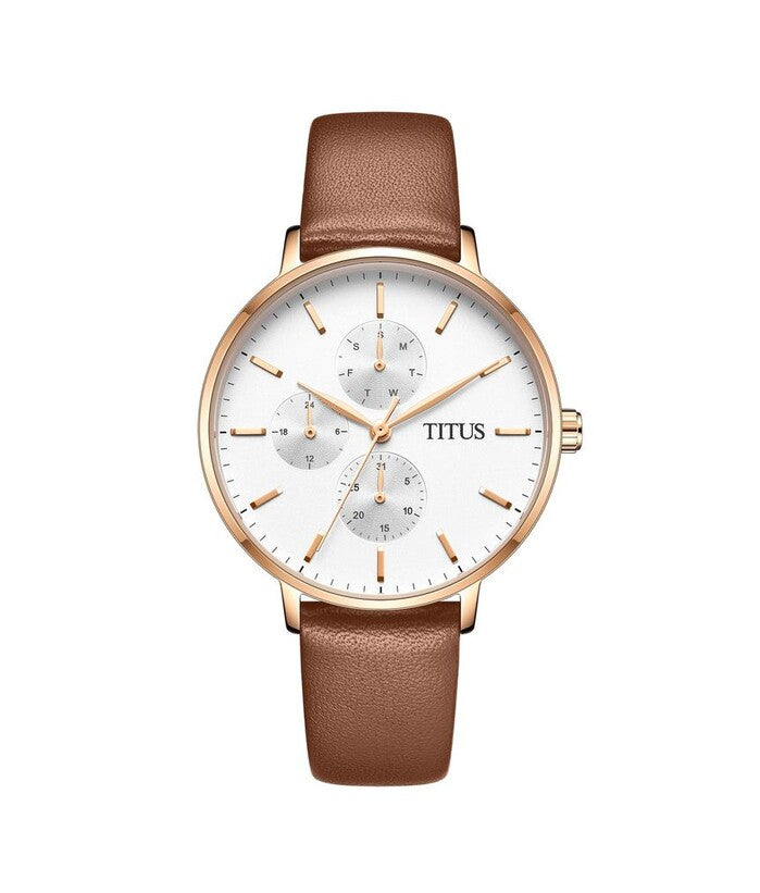 [WOMEN] Interlude Multi-Function Quartz Leather Watch [W06-03259-006]