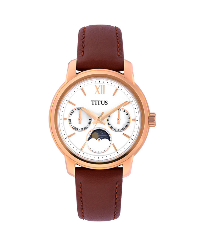 [WOMEN] Devot Multi-Function with Day Night Indicator Quartz Leather Watch [W06-03263-004]