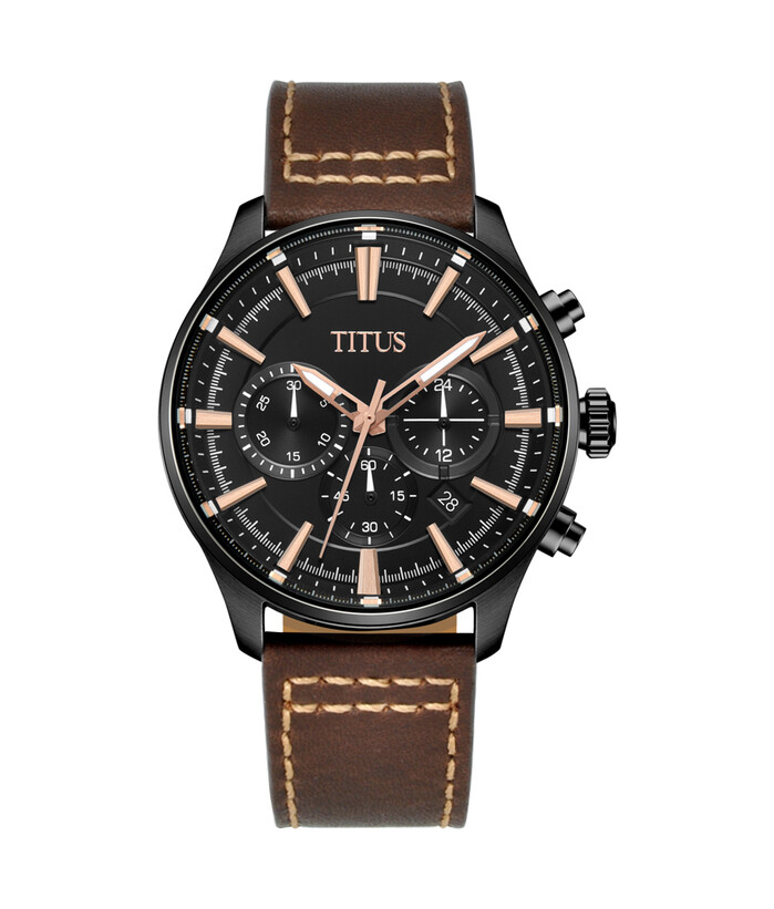 [MEN] Saber Chronograph Quartz Leather Watch [W06-03286-011]