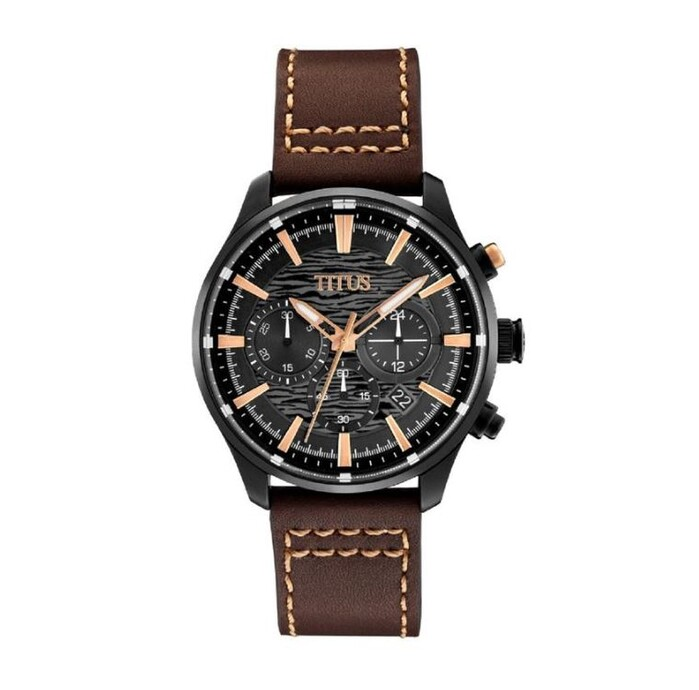 [MEN] Saber Chronograph Quartz Leather Watch [W06-03287-010]