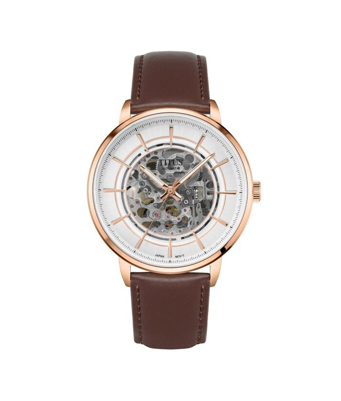 [MEN] Enlight 3 Hands Automatic Leather Watch [W06-03305-005]