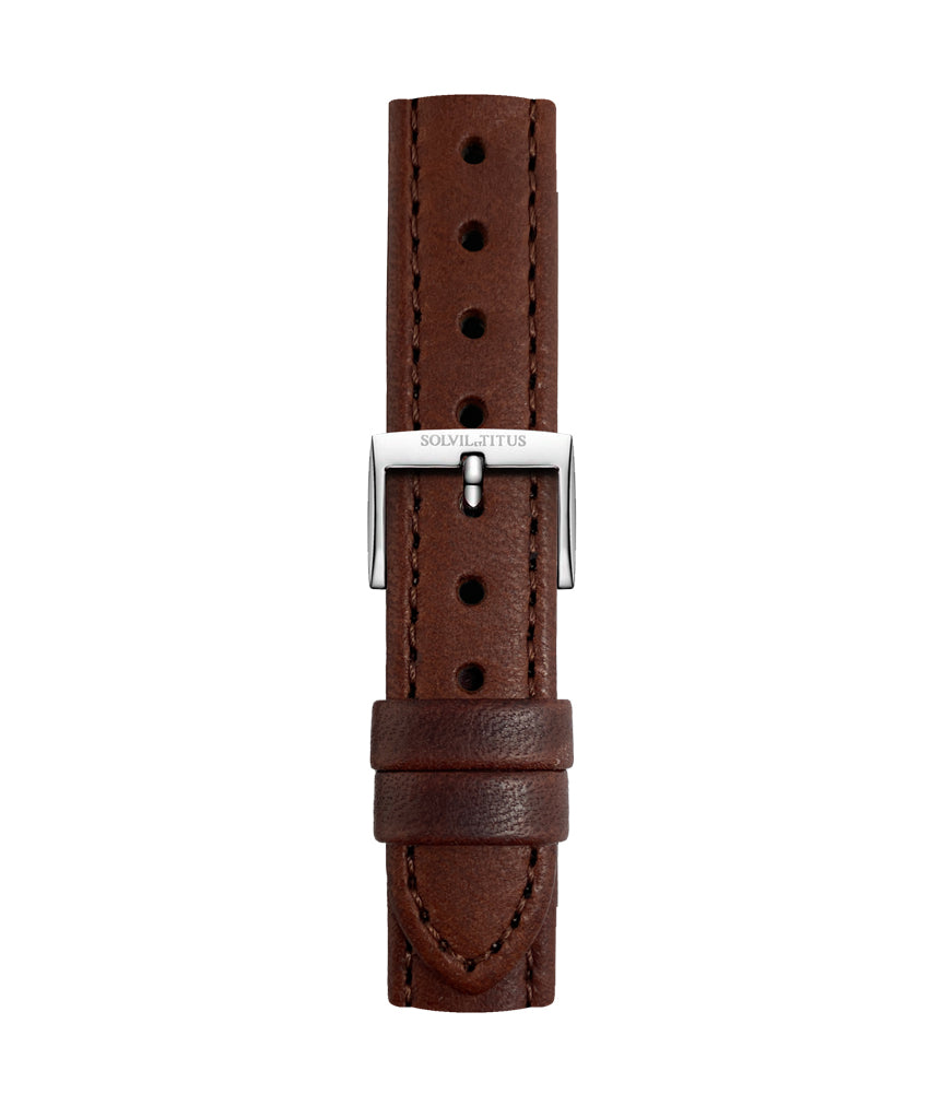 16mm Brown Smooth Leather Watch Strap [T06-014-11-091]