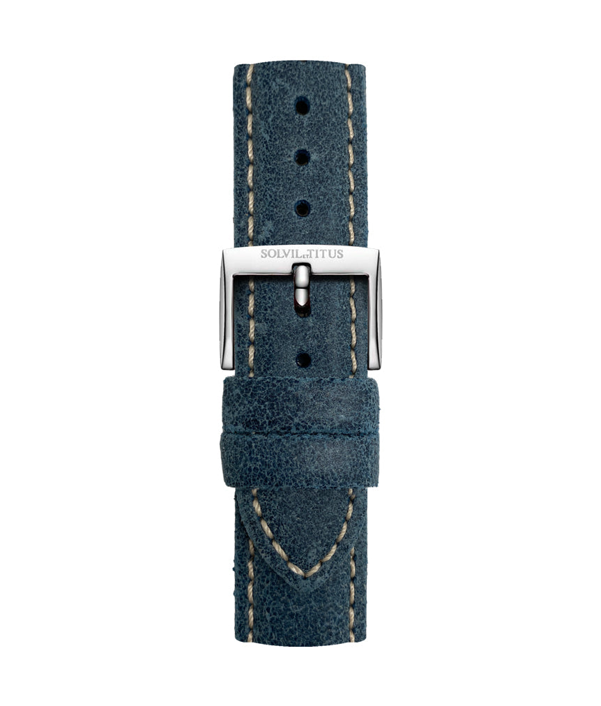 20mm Bluish Grey Smooth Leather Watch Strap [T06-022-07-091]