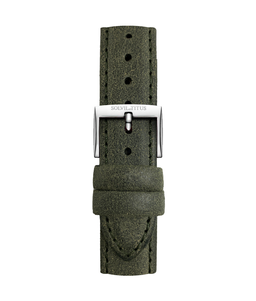 20mm Dark Green Smooth Leather Watch Strap [T06-022-59-091]