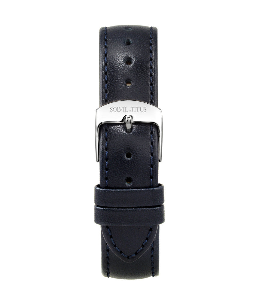 18mm Blue Smooth Leather Watch Strap [T06-023-18-061]